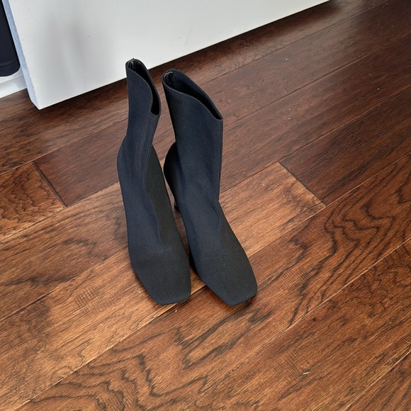 Black Sock Heeled Booties 8 - Picture 2 of 5